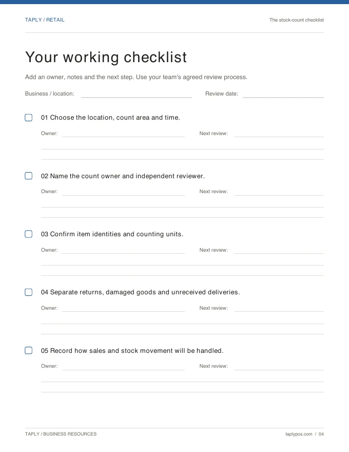 A better stock count worksheet preview