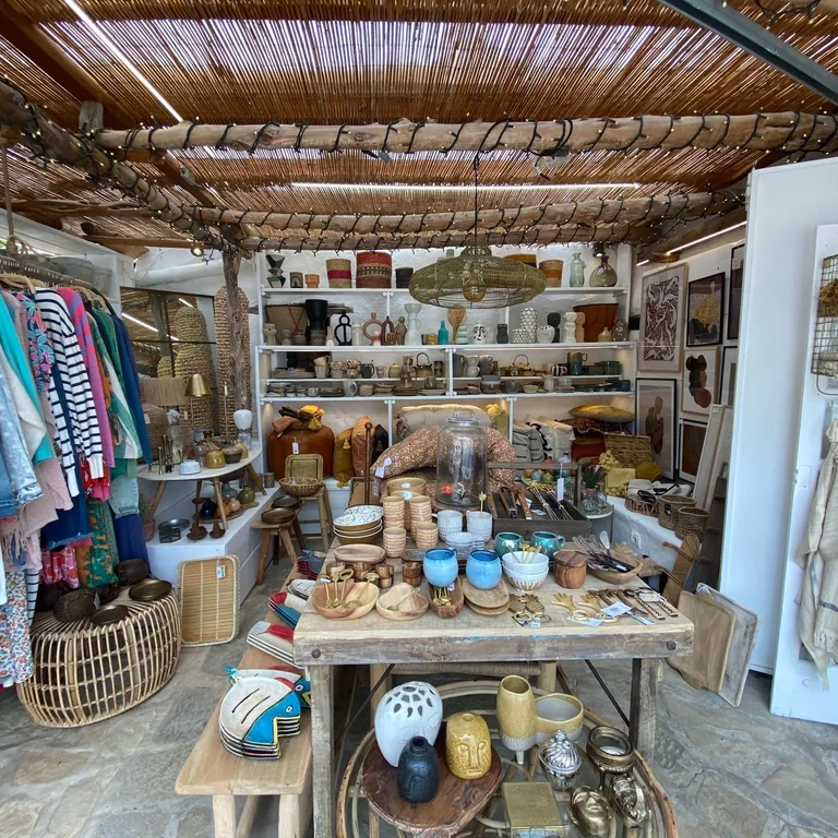 Explore unique handcrafted pottery and decor in an artisan shop in Santa Gertrudis, Ibiza.