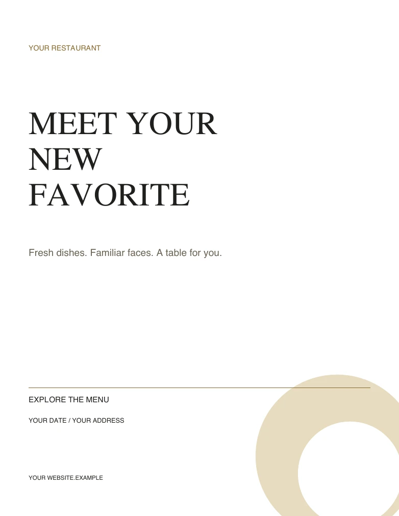 New menu sample template