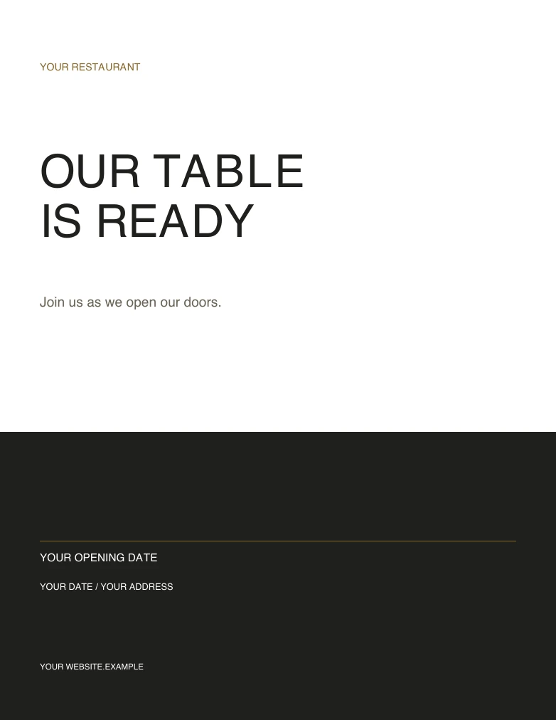 Opening night sample template
