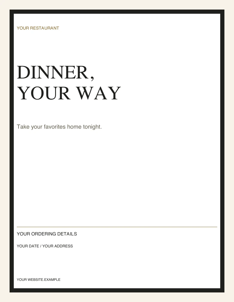 Takeout invitation sample design