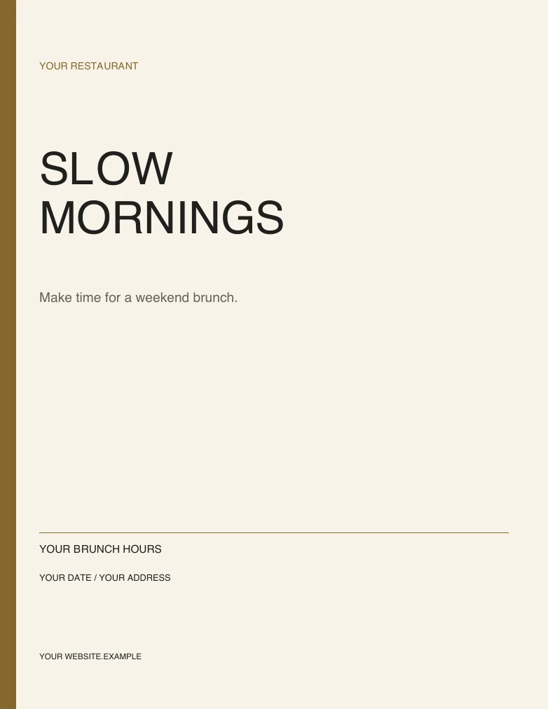 Weekend brunch sample template