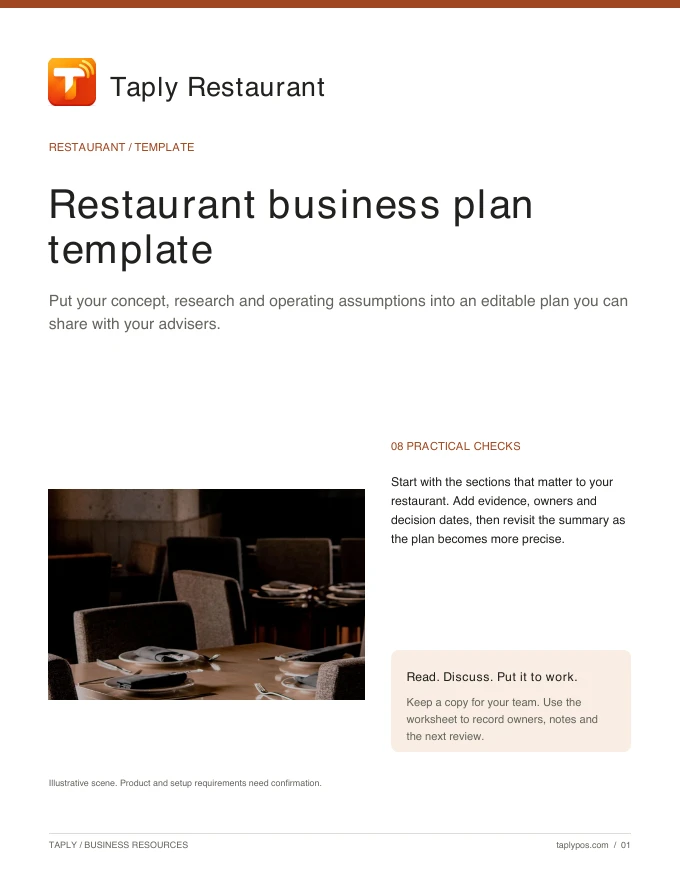 Cover of Restaurant business plan template